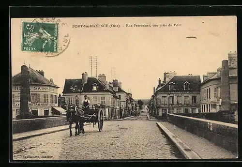 AK Pont-Saint-Maxence, Rue Perronnet, vue prise du Pont