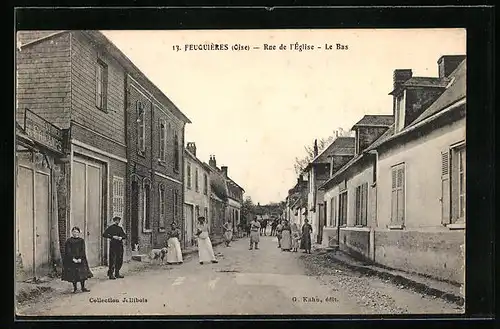 AK Feuquieres, Rue de l`Eglise, Le Bas