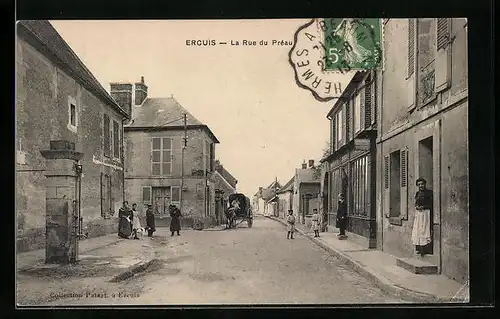 AK Ercuis, La Rue du Preau