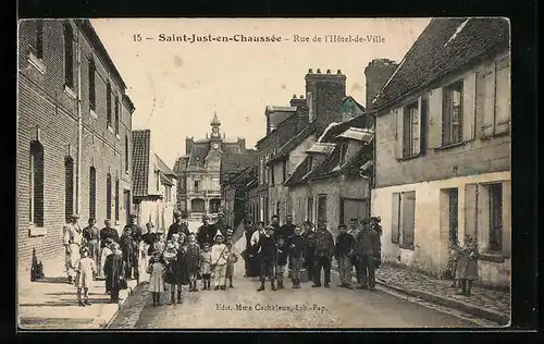 AK Saint-Just-en-Chaussée, Rue de l`Hôtel-de-Ville
