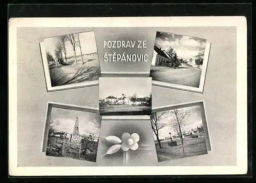 AK Stepanovice, Kriegerdenkmal, Strassenpartie