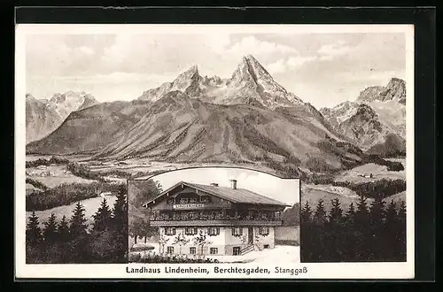 AK Berchtesgaden-Stanggass, Hotel Landhaus Lindenheim