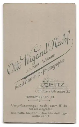 Fotografie Otto Wigand, Zeitz, Schützenstrasse 25, Bürgerliche Dame in modischem Kleid