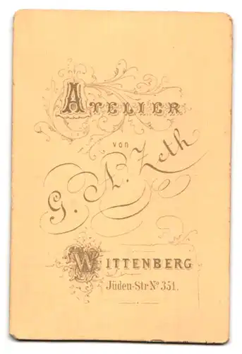 Fotografie G. A. Zeth, Wittenberg, Jüdenstr. 351, Bürgerliche Dame in schwarzem Kleid