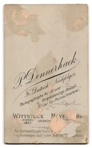 Fotografie P. Donnerhack, Wittstock, Bursche im Anzug mit Gehstock