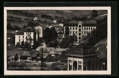 AK Jachymov / St. Joachimstal, Panorama mit Hotel Terminus