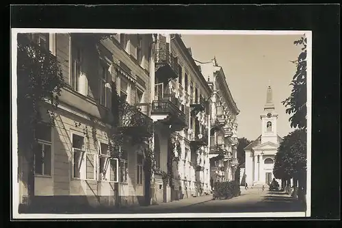 AK Franzensbad, Blick in eine Strassenpartie
