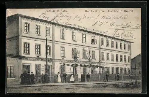 AK Zatce, Hotel cukrovar, Hotelier F. Holecek