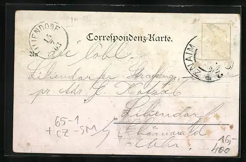 AK Znaim, Bahnhof und Viadukt mit Ortsansicht