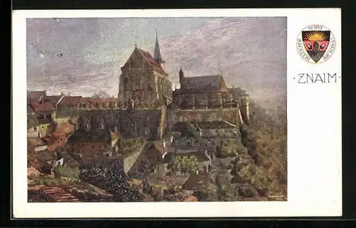 AK Deutscher Schulverein Nr. 267: Znaim, Blick auf die Burg