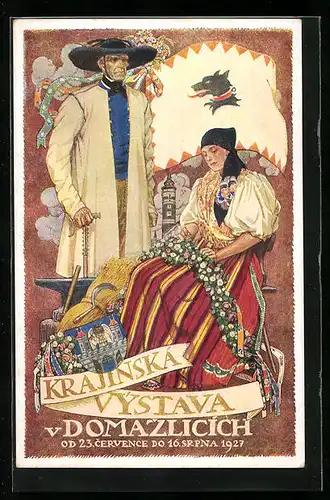 AK Domazlice, Krajinska Vystava 1927, Ausstellung