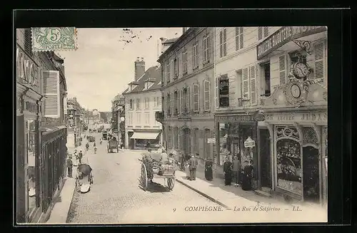 AK Compiègne, La Rue de Solférino