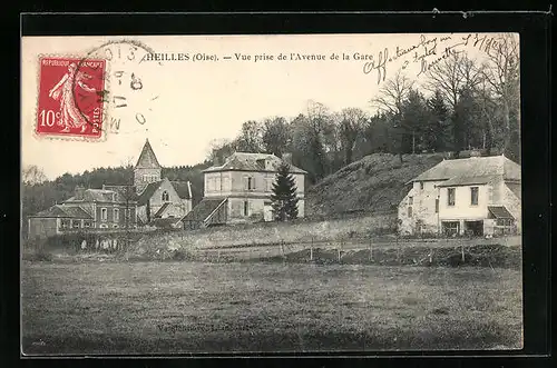 AK Heilles, Vue prise de l`Avenue de la Gare