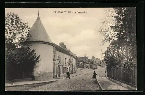 AK Ermenonville, La Grande-Rue