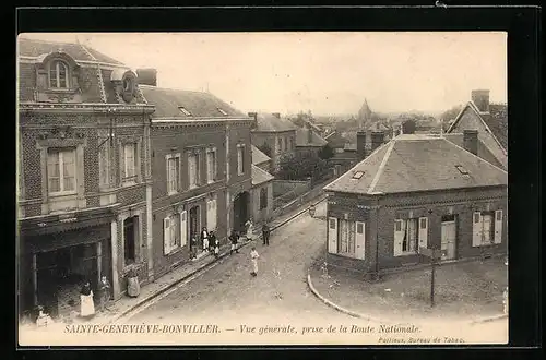 AK Sainte-Geneviève-Bonviller, Vue générale, prise de la Route nationale