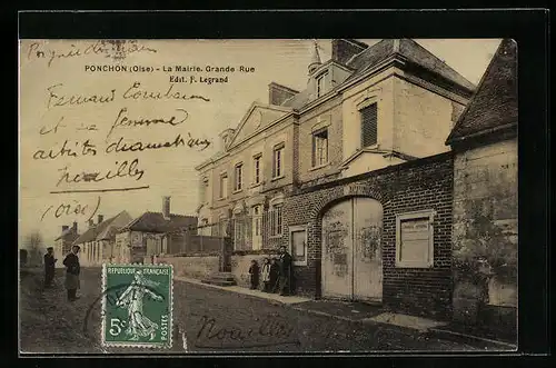 AK Ponchon, La Mairie, Grande Rue