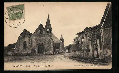 AK Cauvigny, L`Eglise, La Mairie