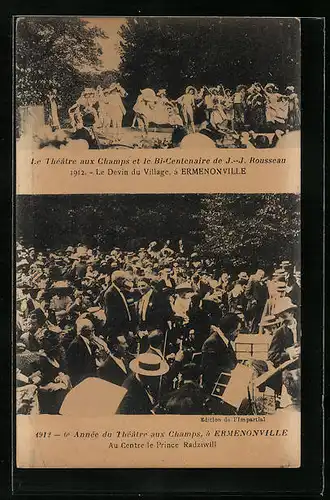 AK Ermenonville, 6e Année du Théatre aux Champs 1912