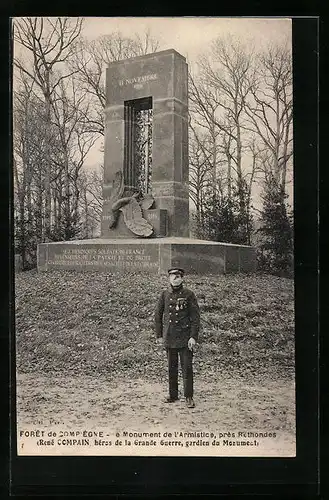 AK Compiègne, Foret, Le Monument de l`Armistice