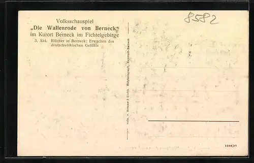 AK Berneck /Fichtelgebirge, Volksschauspiel Die Wallenrode von Berneck