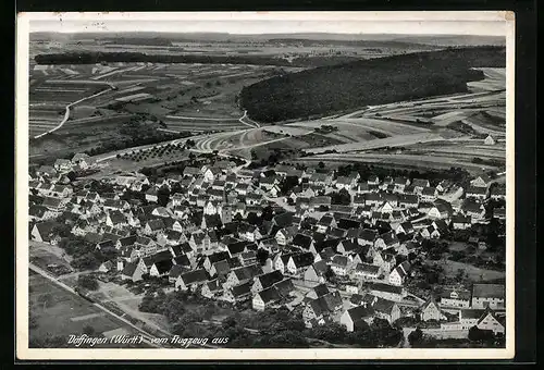 AK Döffingen, Fliegeraufnahme des Ortes mit Umgebung