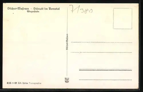 AK Schnait im Remstal, Weinstube im Silcher-Museum