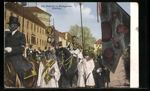 AK Weingarten in Württ., Blutritt der Kirchengemeinde