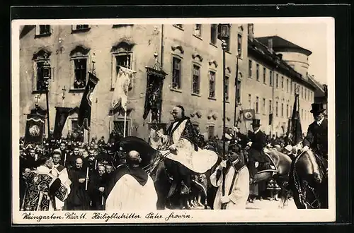 AK Weingarten in Württ., Heiligblutritter beim Umzug