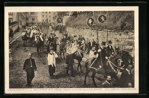 AK Weingarten in Württ., Blutritt am Tage nach Christi Himmelfahrt 1911