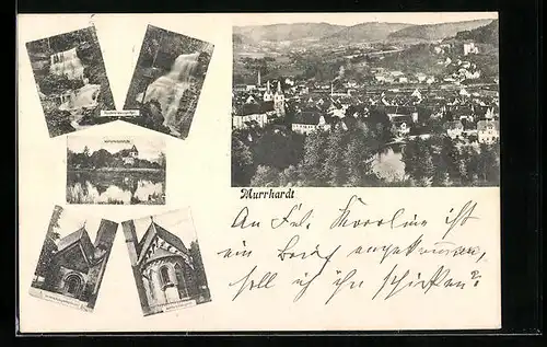 AK Murrhardt, Hinterer Wasserfall, Wallerichskirche, Wallerichskapelle