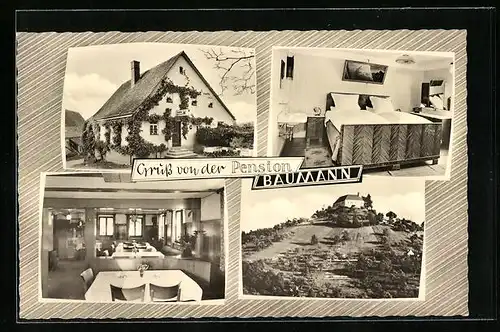 AK Rottmannsberg, Gasthof u. Pension Baumann, Innenansichten