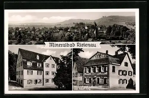 AK Rietenau, Bäckerei und Lebensmittelhandlung von Adolf Jung, Kurhaus, Teilansicht