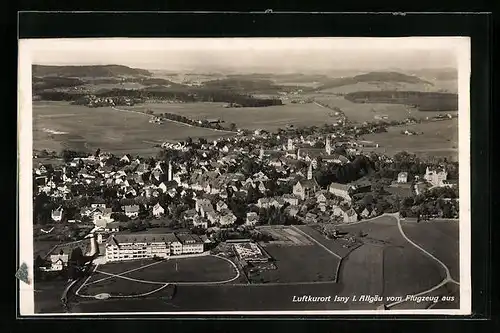 AK Isny i. Allgäu, Teilansicht, Fliegeraufnahme
