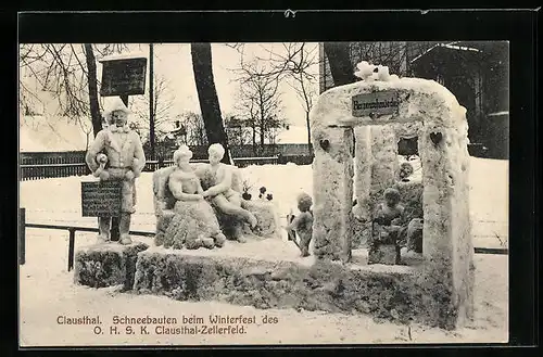 AK Clausthal, Schneebauten beim IX. Winterfest des O. H. S. K. Clausthal-Zellerfeld