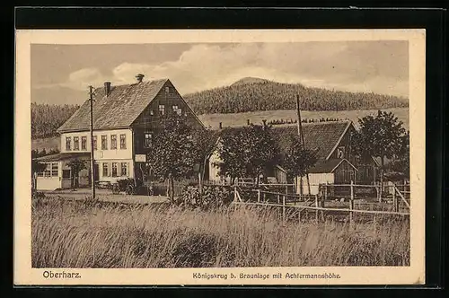 AK Braunlage /Oberharz, Gasthaus Königskrug mit Achtermannshöhe