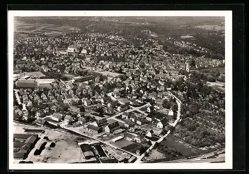 AK Waiblingen, Auf der Röte, Fliegeraufnahme