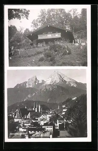 Foto-AK Ilsank /Berchtesgaden, Hotel-Pension Brunneck Fam. Hinterbrandner