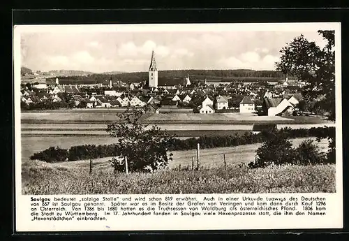 AK Saulgau, Panorama mit Kirche