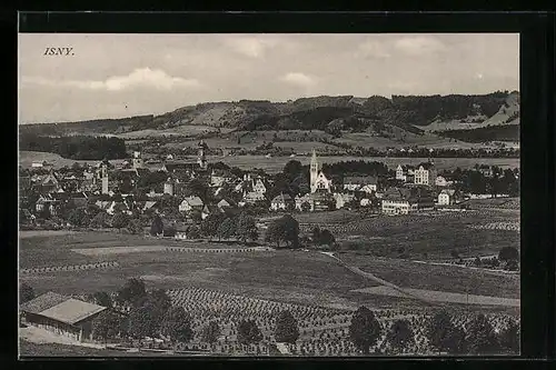 AK Isny, Totalansicht mit Kirchen