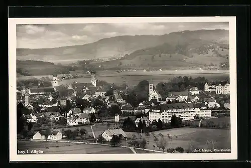 AK Isny /Allgäu, Ortsansicht mit Kirchen