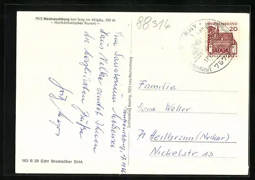 AK Neutrauchburg, Kuranstalt Mechensee, Veilchen, Enzian