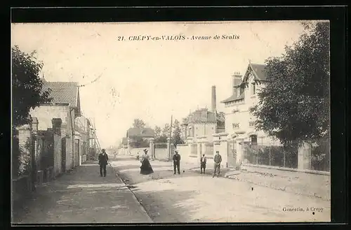 AK Crepy-en-Valois, Avenue de Senlis