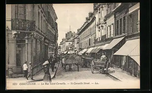 AK Compiegne, La Rue Saint-Corneille