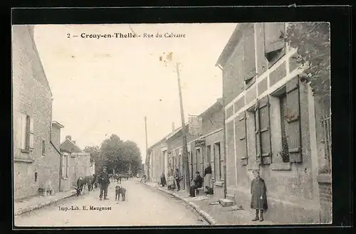 AK Crouy-en-Thelle, Rue du Calvaire