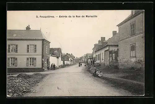 AK Feuquieres, Entrée de la Rue de Marseille