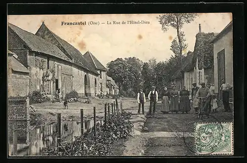 AK Francastel, La Rue de l`Hotel-Dieu