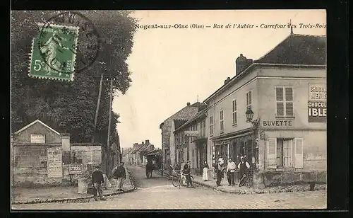 AK Nogent-sur-Oise, Rue de l`Aubier, Carrefour-des-Trois-Rois