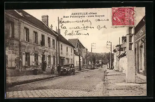 AK Janville, Rue Principale-vers Noyon