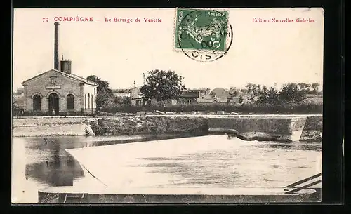 AK Compiègne, Le Barrage de Venette