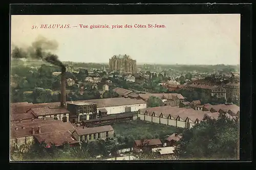 AK Beauvais, Vue générale, prise des Côtes St-Jean